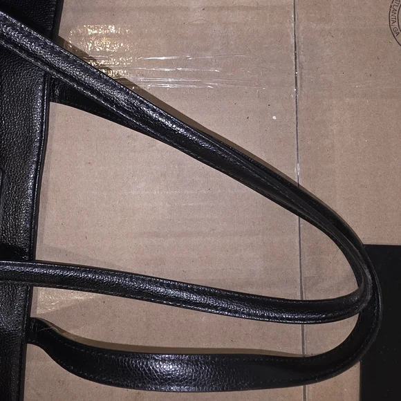 Kate Spade Black Leather Tote with Gold Accents - Picture 12 of 12